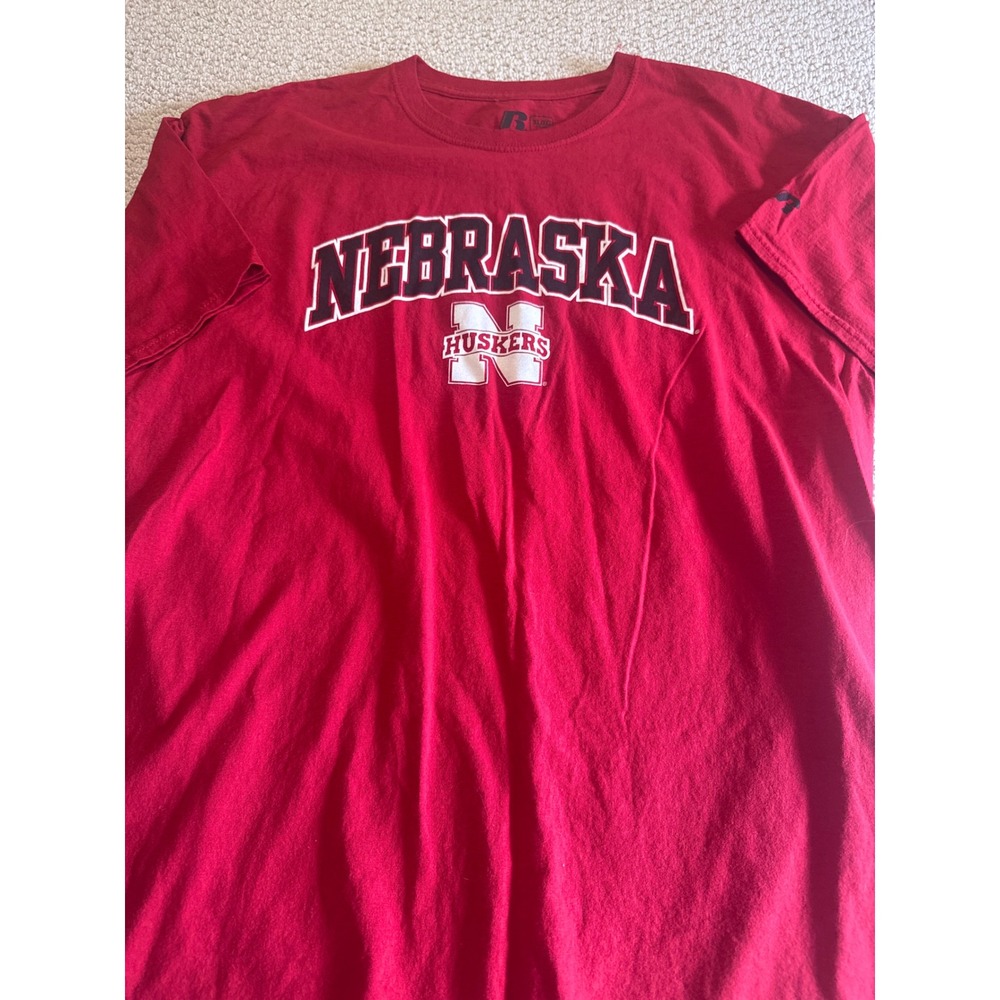 Russell Athletic Nebraska Huskers T-Shirt Red XL Mens NCAA Football Graphic Tee